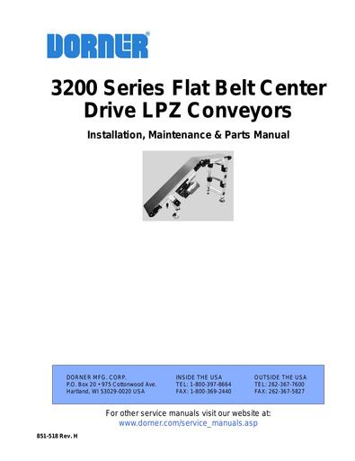3200 Flat Belt CD LPZ Installation, Maintenance & Parts Manual