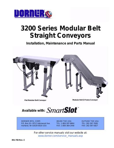 3200 Modular Straight Installation, Maintenance & Parts Manual