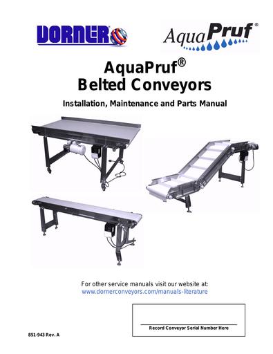 AquaPruf® Belted Installation, Maintenance & Parts Manual