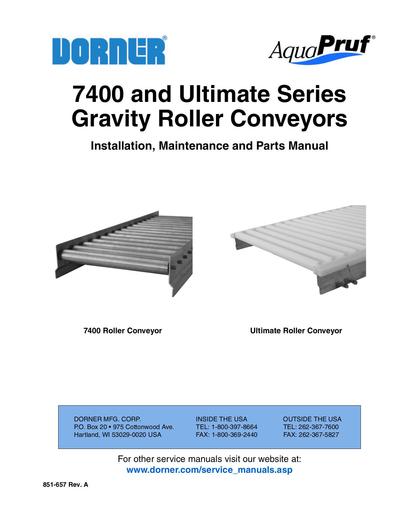 7400 and Ultimate GR Installation, Maintenance & Parts Manual