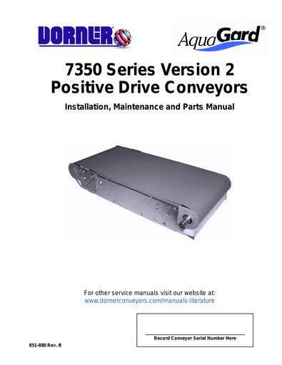 7350 AquaGard® V2 PD Installation, Maintenance & Parts Manual