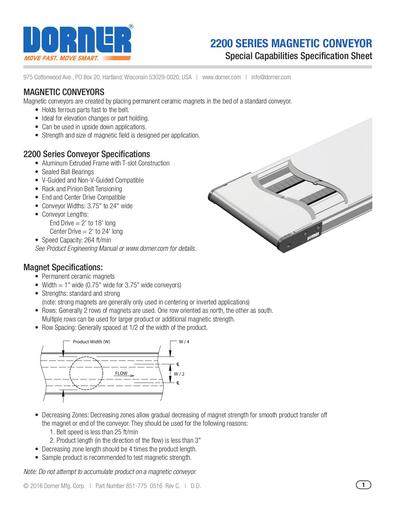 2200 Magnetic Specification Sheet