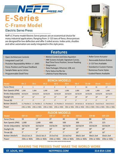 C-Frame Model Electro Servo Press