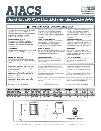 Sup-R-Lite - 12/24Vdc Installation Guide