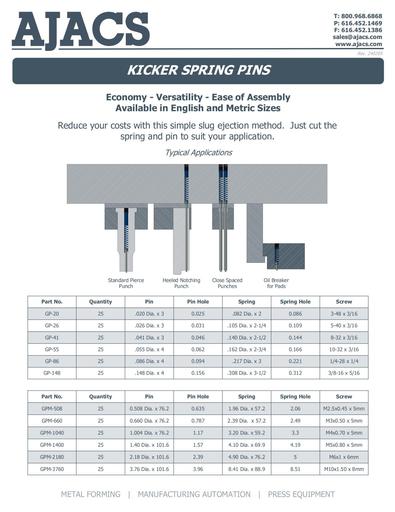 Kicker Spring Pins