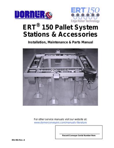 ERT® 150 Pallet Installation, Maintenance & Parts Manual